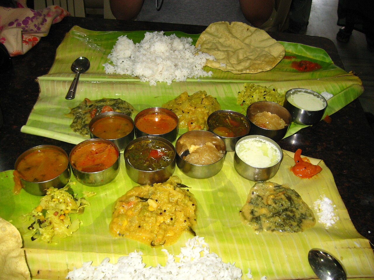 Pirandai thokku served with a South Indian meal in Erode, Tamil Nadu
